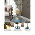 thumbnail image 6 of LeisureMod Wide Side Table with Gold Stainless Steel Top Round Accent Table and Pedestal Base Modern End Table for Home, Living Room Savoy Series in Blue, 6 of 11