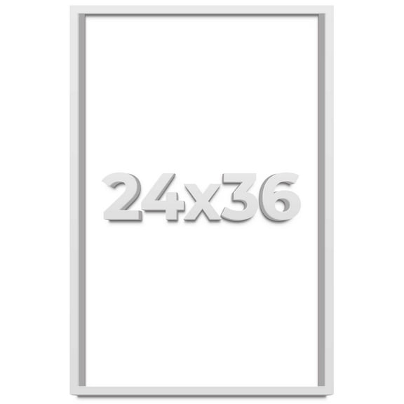 24x36 Shadow Box Frame White | 2 Inches Deep Real Wood Contemporary Shadowbox Display Frame | UV