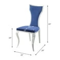 thumbnail image 5 of Acme Azriel Blue Velvet & Mirroed Silver Finish Side Chair(Set-2), 5 of 5