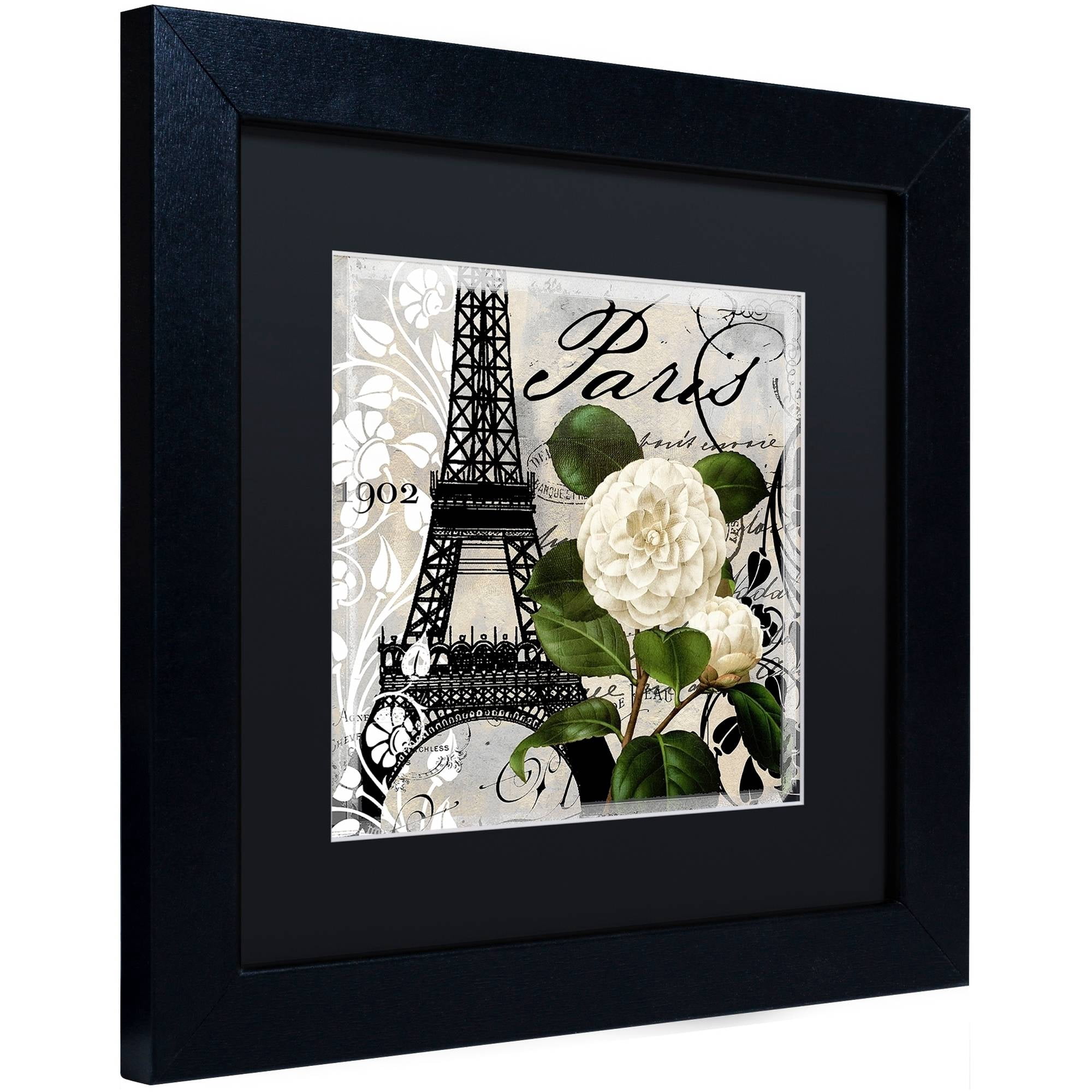 Trademark Fine Art "Paris Blanc I" Canvas Art by Color Bakery Black Matte, Black Frame
