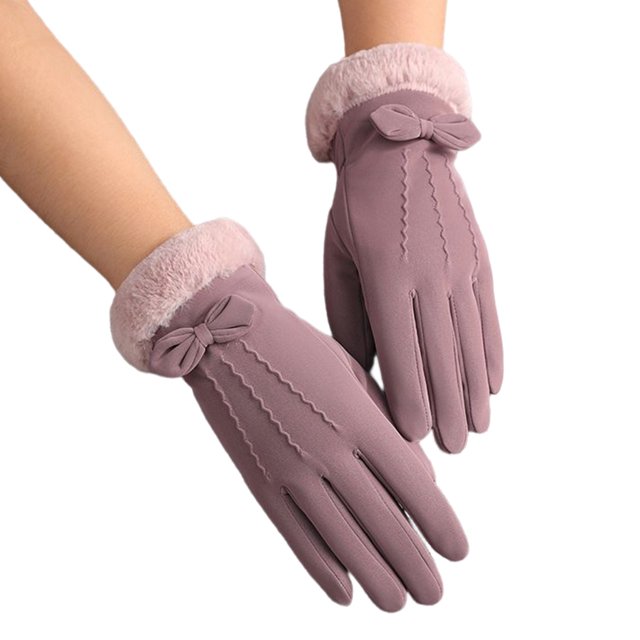Minnieouse Guantes de invierno Térmico Estilo simple Mujeres Guante Calentadores de manos al aire libre guantes y mitones tipo 9