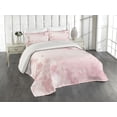 thumbnail image 2 of Ambesonne Pink Quilted Coverlet 3 Pcs, Cherry Blossom Floral Art, King Size, Pink, 2 of 4
