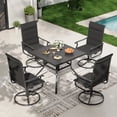 thumbnail image 4 of POTEBAN High Back Outdoor Dining Chairs Set of 4, All Weather Swivel Patio Chairs, Breathable Garden Outdoor Furniture for Backyard Deck，Black, 4 of 9