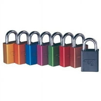 Solid Aluminum Padlocks, 1/4 in Dia, 1 in L X 3/4 in W, Blue