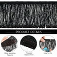 thumbnail image 4 of 10.9 Yards Sequins Chainette Fringe Yarn Thread Tassel Trim 5-7/8 inch Black Tassel Fringe Trim with Silver Sequins, 4 of 7