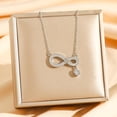 thumbnail image 5 of Elegant Crystal Heart Infinity Wedding Pendant Necklace for Women Stainless Steel CZ Love Charm Link Choker Chain Adjustable Necklaces Dainty Engagement Promise Jewelry 18", 5 of 12