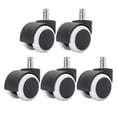 thumbnail image 2 of Paquete de 5 ruedas de repuesto para sillas de oficina, ruedas universales para sillas de oficina de resistencia, seguro los pisos, Vástago de 25 mm shamjiam Ruedas giratorias de oficina, 2 of 8