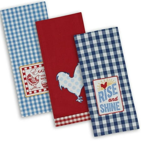 

Design Imports Assorted Rise & Shine Embroidered Dishtowel Set - Set of 3