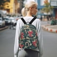 thumbnail image 7 of FORMRS Mini Backpack Purse for Women Travel Daypack Casual Shoulder Bag, Green Christmas Candy Canes, 7 of 7