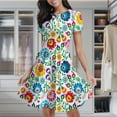 thumbnail image 2 of Polish Folk Art Floral Pattern Women's Classic Swing Skater Dress Casual Work Party Cocktail Dresses, 2 of 6