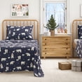thumbnail image 5 of Great Bay Home Christmas Flannel Sheet Set - 100% Turkish Cotton - Double Brushed - Full, Navy Polar Bears, 5 of 6