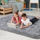 thumbnail image 5 of Alfombra Noahas Fluffy Grey, 6 x 9 pies, para sala de estar y dormitorio, 5 of 7