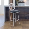 thumbnail image 6 of Lotus Faux Leather 26" Bar stool in Brushed Stainless Steel and Gray, 6 of 6