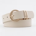 thumbnail image 2 of CBGELRT Women's Leather Belts for Jeans Dress with Gold Pin Buckle Plus Size Adjustable Wide Elastic Waist Belt Ladies Waistband, Beige, 2 of 4