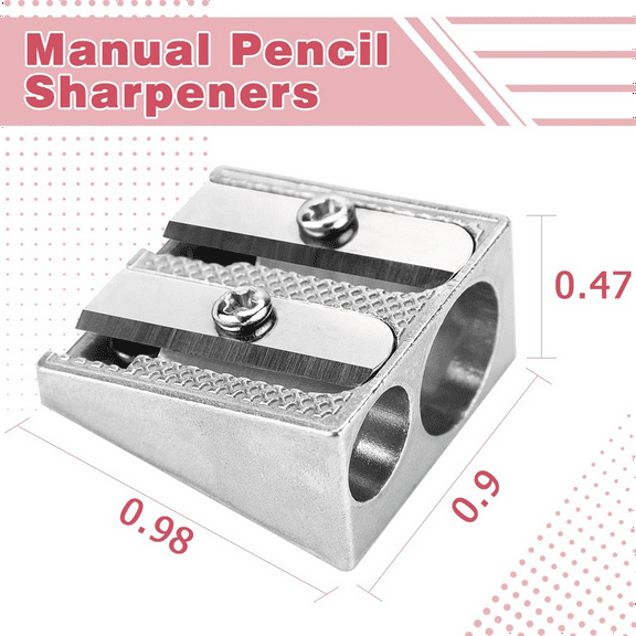 Handheld Metal Pencil Sharpener with 2 Holes, Pack of 6