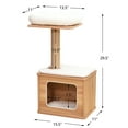 thumbnail image 3 of Catry Durable 3-Level Cat Tree for Small Cats with Plush Perches, Wooden Condo & Jute Scratching Post, Brown, 3 of 9