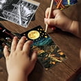 thumbnail image 4 of 6.14x2.76x0.197 Inch Scratchboard Crafts Paper Colorful Engraving Painting Scenario Set 12 Sheets with 1 Tool Creative Art Stress Relief for All Ages Family Activities Handmade Unique Gifts, 4 of 6