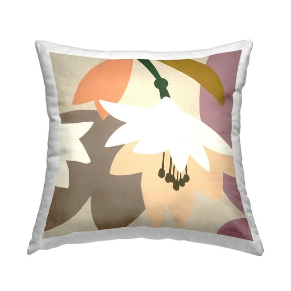 Stupell Industries Blooming Contemporary Flowers Square Decorative Printed Throw Pillow, 18 x 18