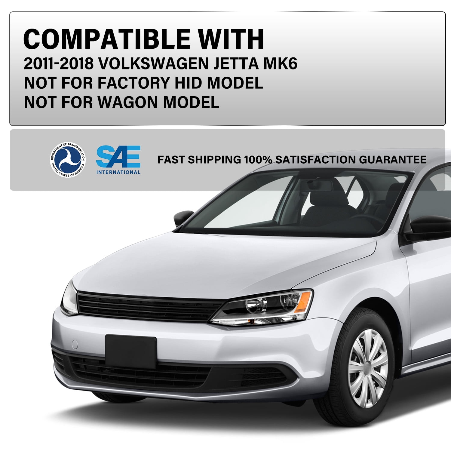 For 2011-2018 Volkswagen Jetta Headlights Headlamps Factory Halogen Model LH&RH