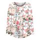 thumbnail image 5 of Puntoco Mujer Casual Camiseta Impreso Manga Larga Cuello Redondo Fruncido Pullover Blusa tops Puntoco Puntoco-7605, 5 of 6