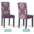 thumbnail image 3 of Chair Covers Set of 4, Sage Green Ethnic Style, Removable Stretchable Parsons Chair Slipcovers Protector for Dining Room, Retro Boho Floral, 3 of 6