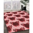 thumbnail image 3 of Ahgly Tapis Rond Lavable en Machine Intérieur Transitionnel Rose Corail Clair, 3 Pieds Rond, 3 of 7