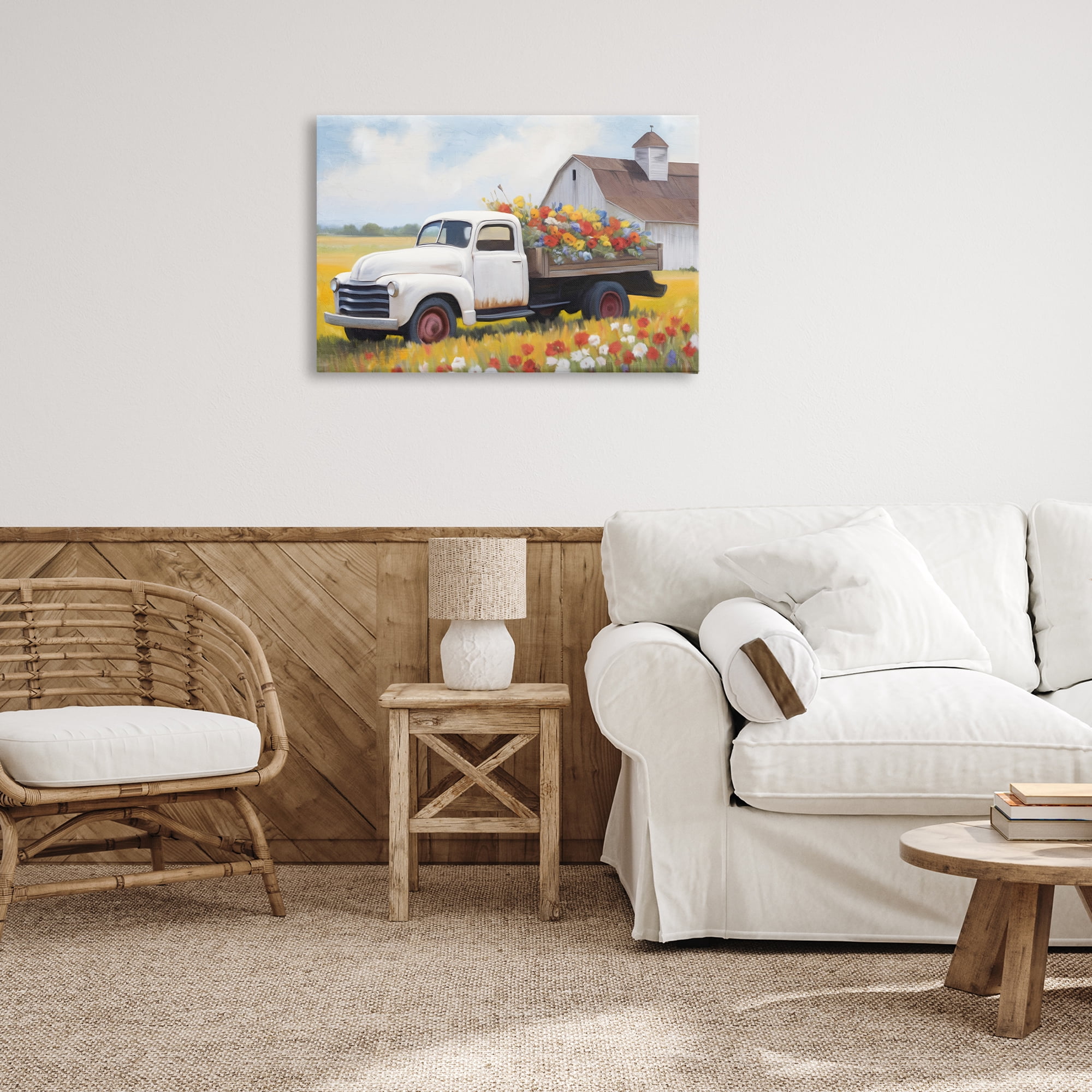 Stupell Industries Floral Truck Delivery Plants & Flowers Painting Wrapped Canvas Art Print Wall Art, 30 x 20