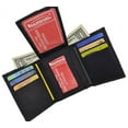 thumbnail image 4 of Men's Lambskin Leather Trifold Center Flap Double ID Credit Card Holder Wallet (Black), 4 of 6