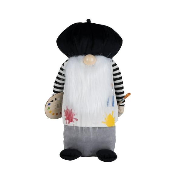 Rae Dunn Crée un Nain d'Artiste Nain en Peluche avec Palette de Peinture, Chapeau d'Artiste, Pinceaux & Tablier de Peinture Décoration de Nain pour Maison, Studio & Bureau Cadeaux de Nain pour Artistes