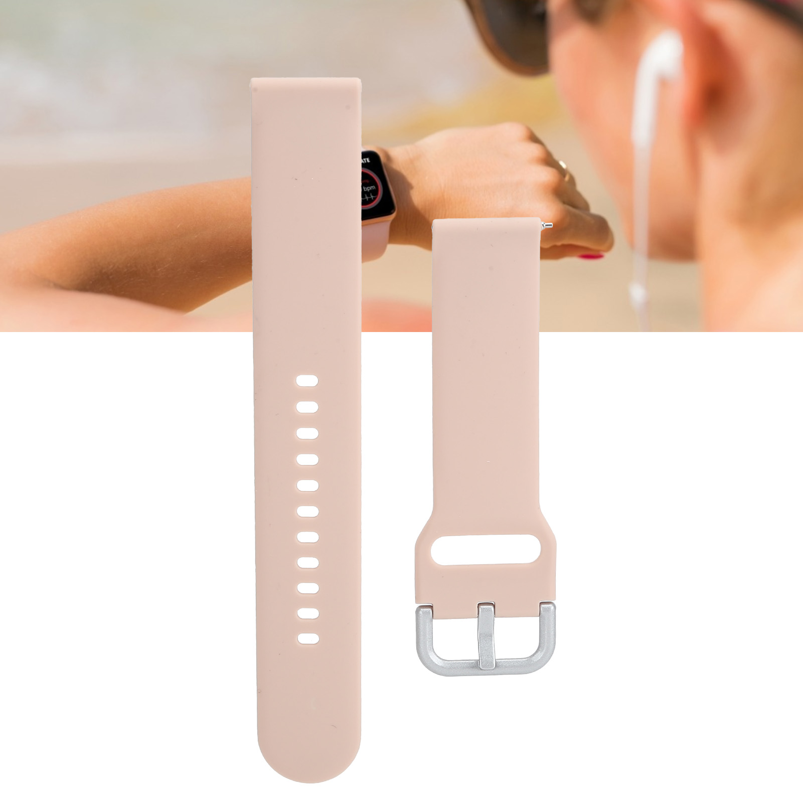 Correa para Reloj Suodoka Compatible con Samsung, Huawei, Honor, Amazfit, Garmin, Moto 360 2da Gen 42mm, Pebble Time Round, Rosa, 5.9 pulgadas / 15 cm 4