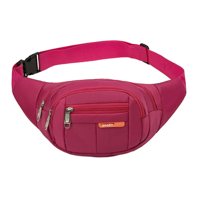 Riñonera para correr, riñonera para correr, riñonera duradera ajustable para senderismo, riñonera para acampar, trotar, entrenamiento al aire libre Rosa