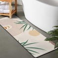 thumbnail image 2 of Green Boho Geometric and Plant Pattern Bathroom Rugs Mat,Non Slip Microfiber Bathroom Rug,Rubber Backing,Soft Bathroom Mats for Bathroom Floor,Tub and Shower,47x17in(120x43cm), 2 of 5