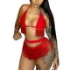 thumbnail image 3 of Conjunto de bikini de verano de 2 piezas para mujer Sujetador con cuello colgante sin espalda y sin mangas + tanga de borlas de color sólido Nituyy Conjunto de dos piezas de bikini con borlas, 3 of 5