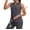 Dark Gray, variant on Women's Sleeveless Golf Polo Shirts V-Neck Collared Tennis Tank Tops UPF 50+ Quick Dry Lightweight Athletic Shirt Dark Gray S