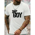 thumbnail image 2 of Bad Boy Graphic Men's Short Sleeve T-shirt, Comfy Stretchy Trendy Tees For Summer, Casual Daily Style Fashion Clothing, 2 of 10