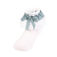 thumbnail image 2 of Toddler Girl Socks with Bow Lace Ruffle Frilly Dress Sock Plaid Bowknot Soft Cotton Ankle Cute Princess Socks for Kids Birthday*1pc, 2 of 6