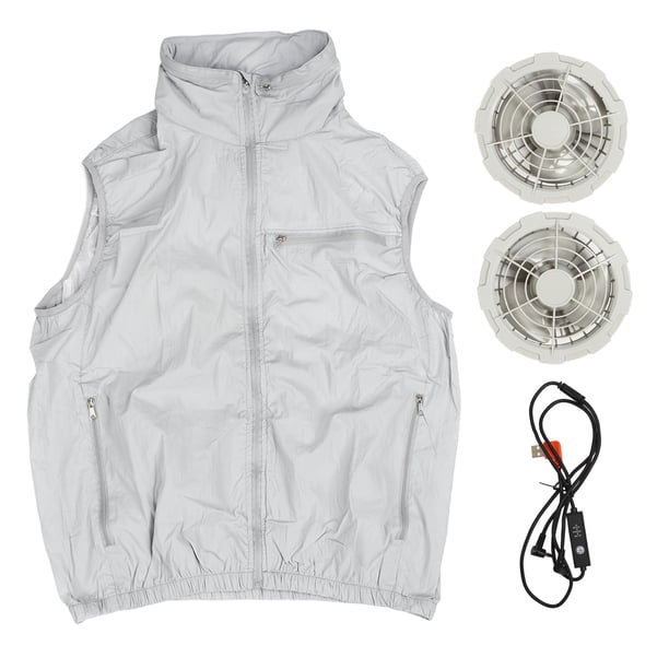 Ropa de aire acondicionado con ventiladores Chaleco de enfriamiento de verano Chaqueta con capucha de enfriamiento para trabajo al aire libre Pesca XL YUNYI BRAND Deportes