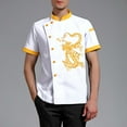 thumbnail image 3 of Chemises pour Hommes Veste de Chef Uni Vêtements de Chef Hôtel avec Manches Longues et Boutons Rouges Contrastants, 3 of 3