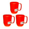thumbnail image 1 of Taza JapanBargain de plástico, 350 ml, sin BPA, irrompible, roja, x3, 1 of 6