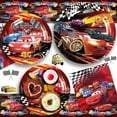 thumbnail image 4 of Car Birthday Decorations, Car Party Supplies Party Tableware Set - Lightning Mcqueen Birthday Party Plates Tablecloths Cake Topper Balloons Napkins Banners etc for  Lightning Mcqueen Birthday Party, 4 of 7