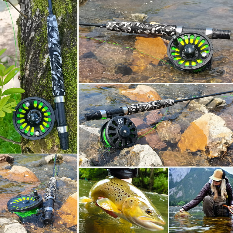 Leo 9' Fly Fishing Rod and Reel Combo with Carry Bag 10 Flies Complete  Starter Package Fly Fishing Kit