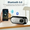 thumbnail image 2 of Digital Alarm Clock Bluetooth Speaker with Fm Radio, Digital Smart Alarm Clock Wireless Radio with Dual Alarm, LED Mirror Display, Hands-Free Calling, Great for Nightstands, Offices and Kitchens, 2 of 11