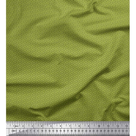 Soimoi Green Viscose Chiffon Fabric Cross & Geometric Print Fabric by the Yard 42 Inch Wide