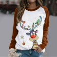 thumbnail image 1 of Chandail en Molleton de Noël pour Femmes 2023 Col Rond Mode Décontractée Manches Longues Imprimé de Noël Chandail en Molleton Blouse en Liquidation, 1 of 4