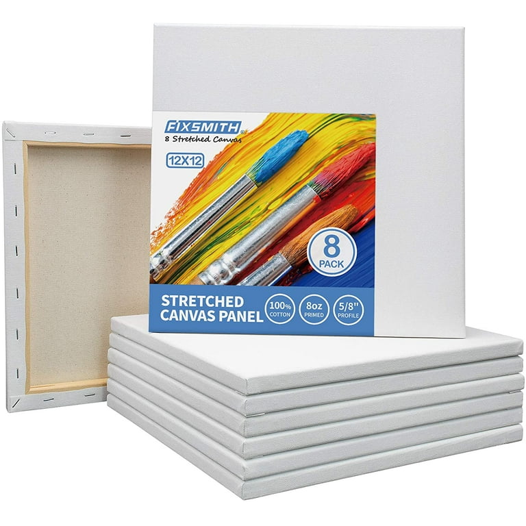 12 x 24 inch Stretched Canvas 12-Ounce Triple Primed, 6-Pack - Professional  Artist Quality White Blank 3/4 Profile, 100% Cotton, Heavy-Weight Gesso