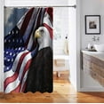 thumbnail image 4 of Vintage American Flag Shower Curtain, Bald Eagle Bird Hawk Stars and Stripes Fourth of July Independence Day Patriotic Bathroom Decor, Waterproof Fabric Shower Curtain, 72 X 72 Inch, 4 of 5