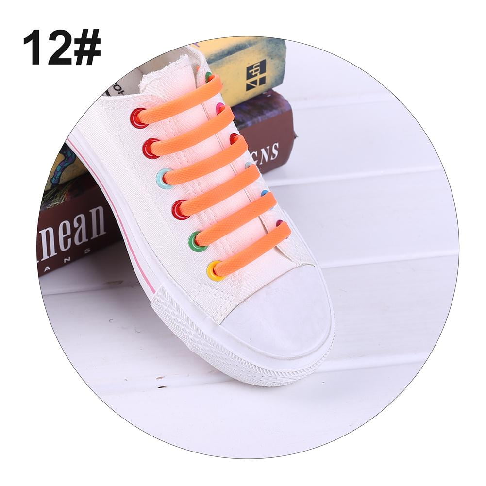 Kids Adults Elastic Silicone Shoe Laces 