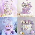 thumbnail image 2 of Neasyth 69pcs Purple Cake Decorations, Cake Balls Toppers, 3D Butterfly Cupcake Topper for Anniversary Supplies, 2 of 8