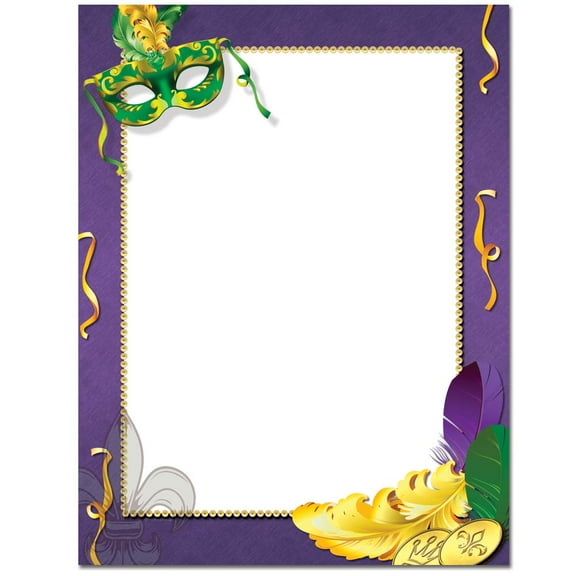 Mardi Gras Letterhead Laser & Inkjet Printer Paper, 80 Sheets Pack
