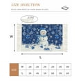 thumbnail image 2 of Navy Blue Christmas Bathroom Rug 2x3 Front Door Mat with Tassel Cotton Woven Throw Area Rug Washable Small Entry Rugs Snowman Xmas Snowflake Ball Winter Low Profile Carpet for Kitchen Laundry Room, 2 of 5